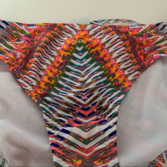 NWT Raisins Women's Multicolor Macrame Side Moderate Bikini Bottom Size L - Picture 2 of 9